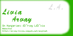 livia arvay business card